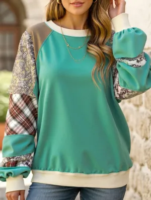 CREW-NECK, LONG-SLEEVED CASUAL PRINT HOODIE AntiPillingFinish NonRestrictive Cut