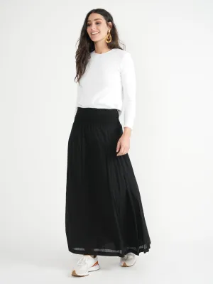 Red Myth Black Gauze Maxi Skirt SB4CM8886SL Timeless Wear
