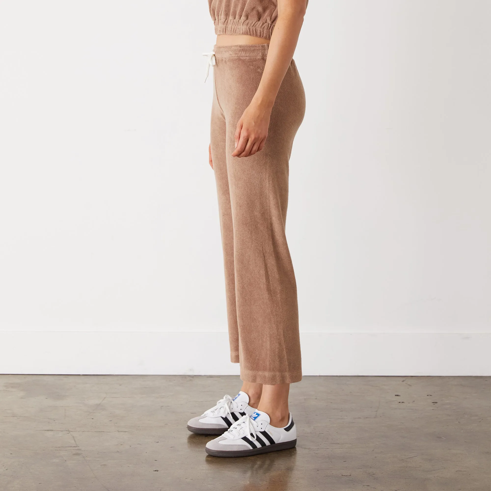 Terry Cloth Crop Pant Breathable Motion Functional Ease