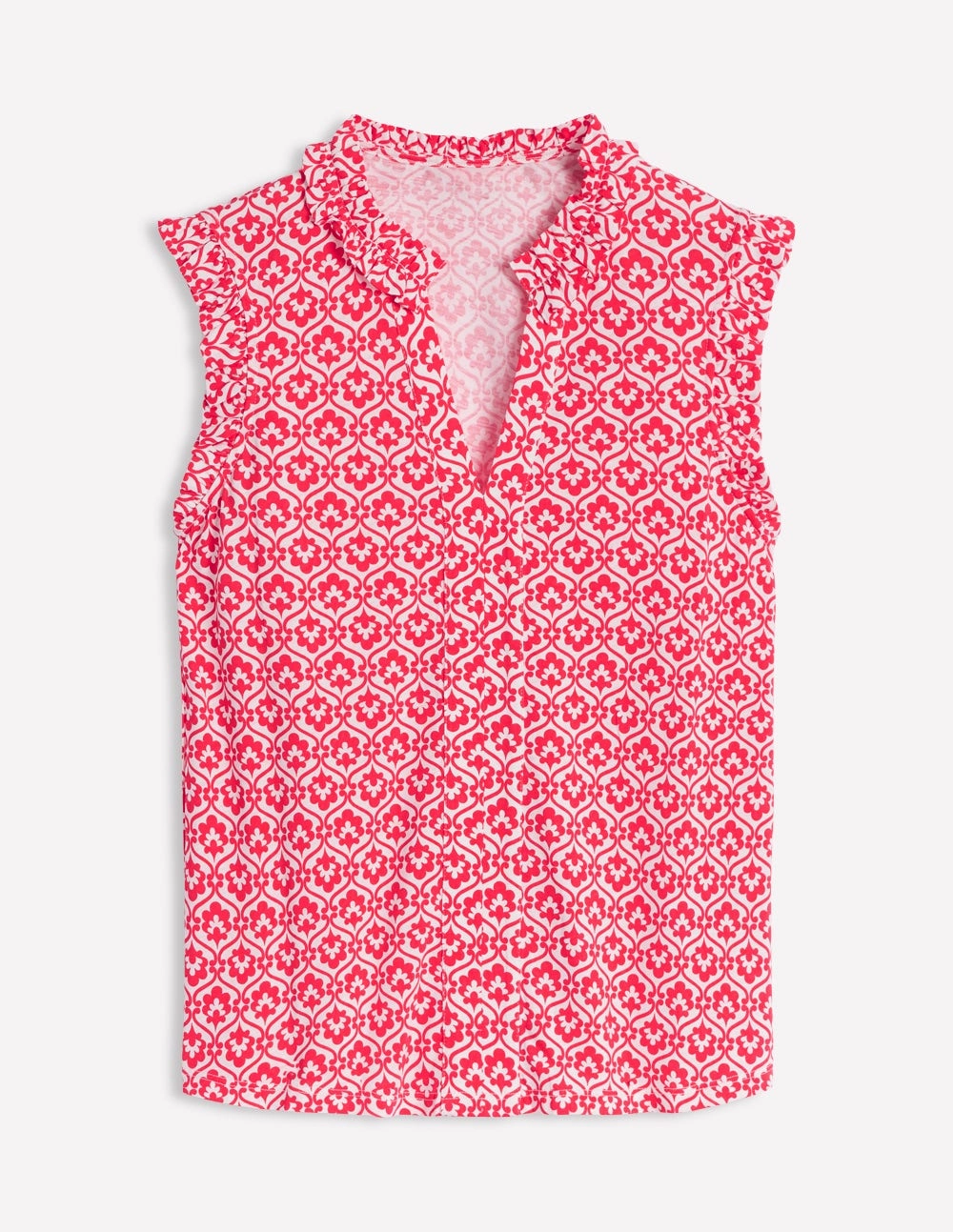 Lola Sleeveless Top-Strawberry Tart, Ivy Trellis Buttery Soft Handfeel StretchableKnit