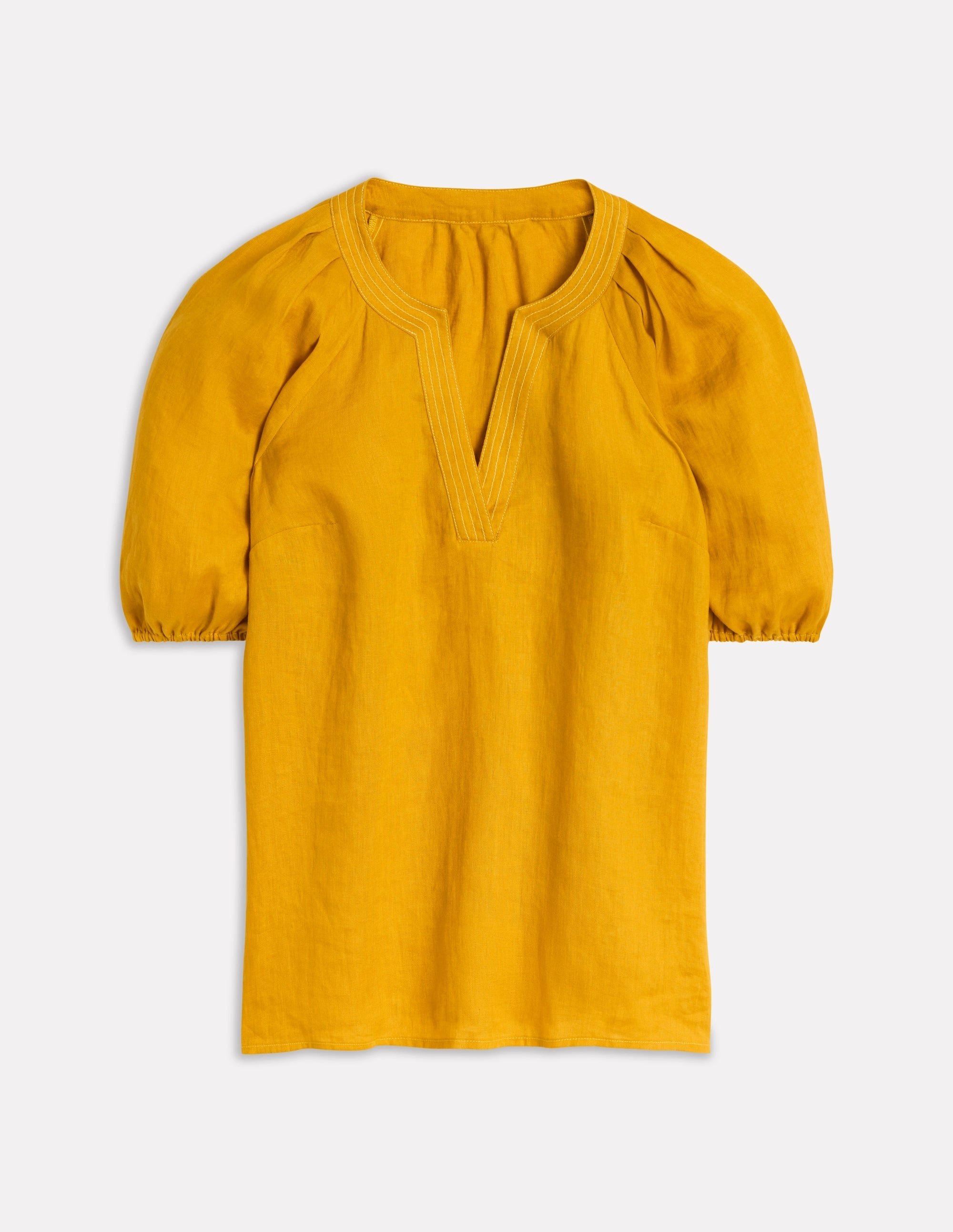 Flexible Shoulder Gusset RawEdgedDesign Brooke Linen Top-Golden Rye
