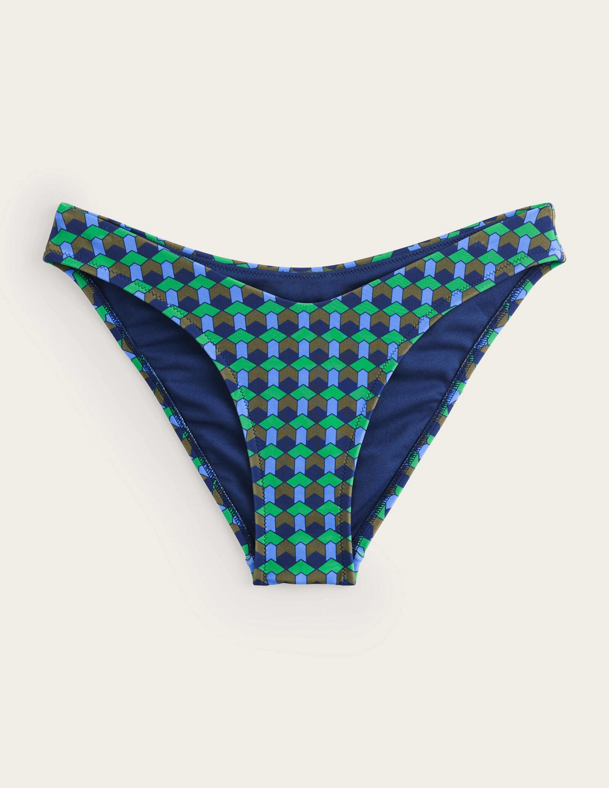 Curved-Top Bikini Bottoms-Bright Green, Multi Geo Poolside Glam Odor control