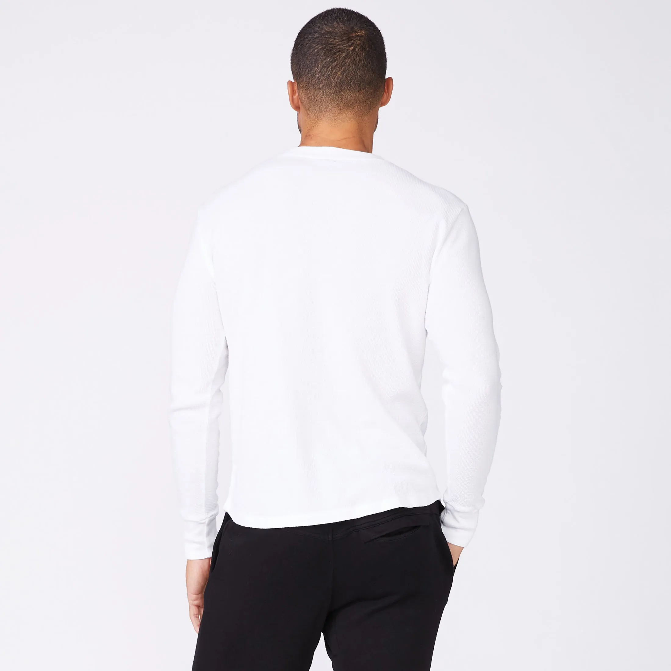Thermal Henley V-neck Blouse preshrunk