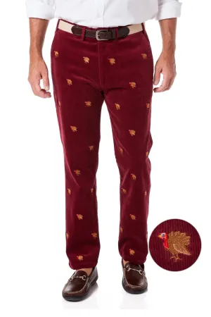 Beachcomber Corduroy Pant Merlot with Turkey Gripper Waistband Walk Friendly