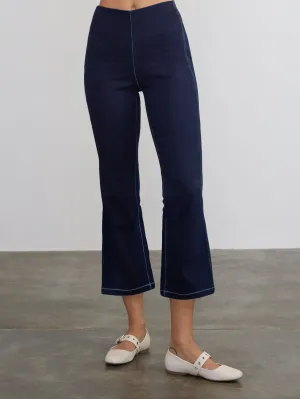 Workout-ready DENIM CROP FLARE PANT