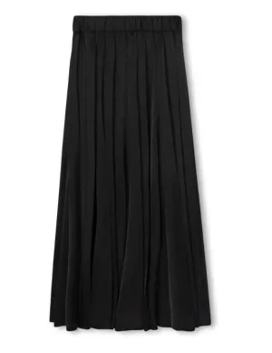 Corduroy texture Floral Pattern Epik Black Fillmore Silk Pleat Skirt W-22293