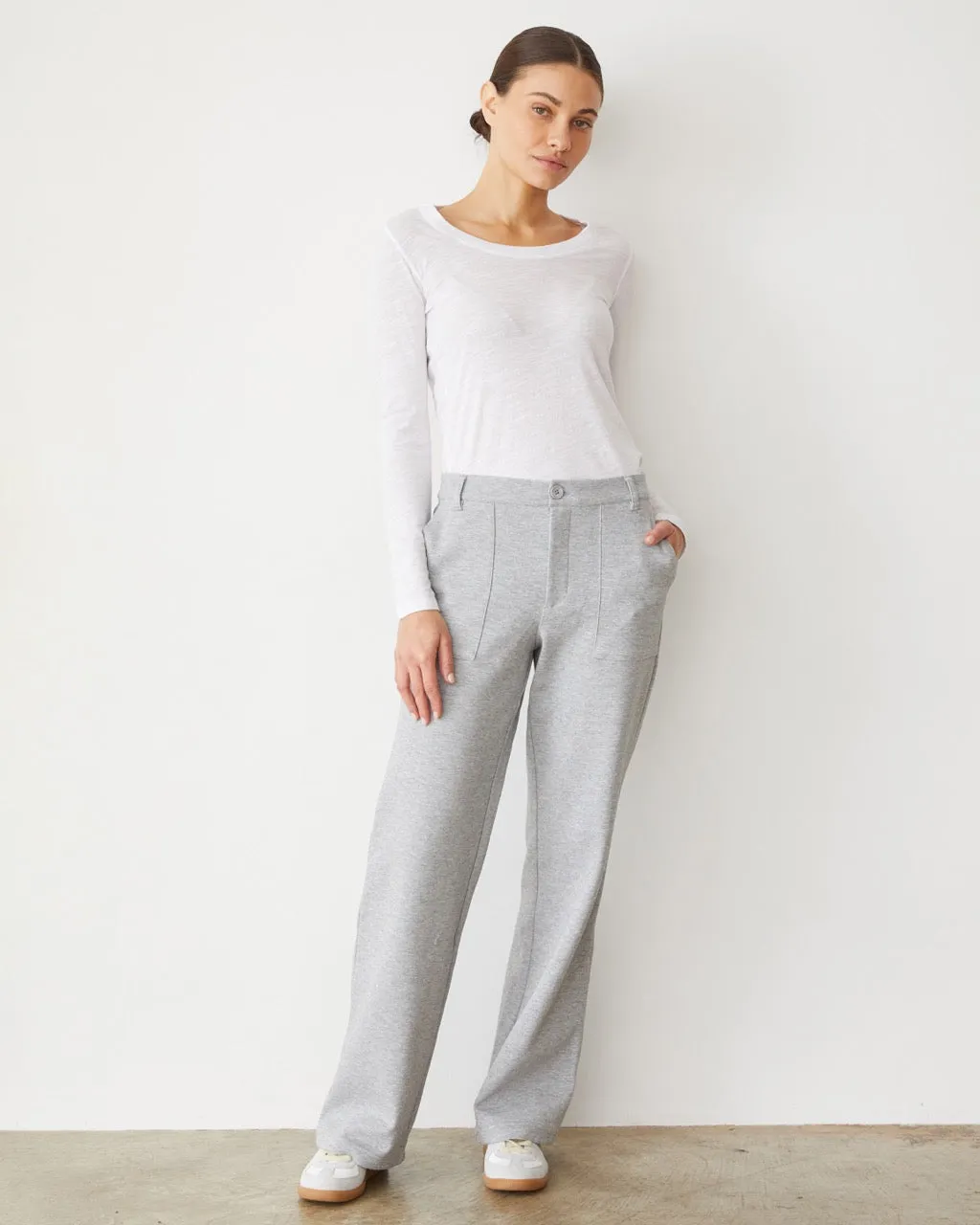 Cotton Knit Patch Pocket Pant smooth zipper Quick Access Zippers