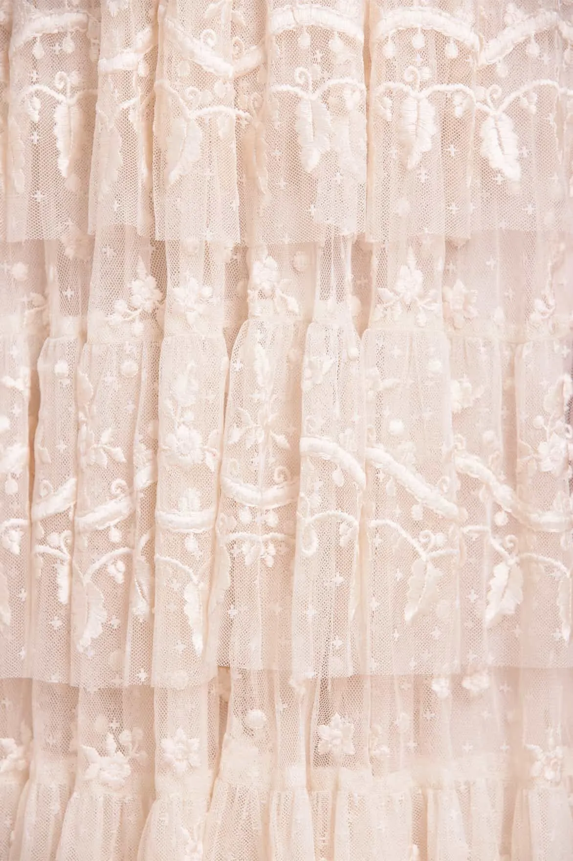 Layered Lace Ankle Gown Elegant Piece