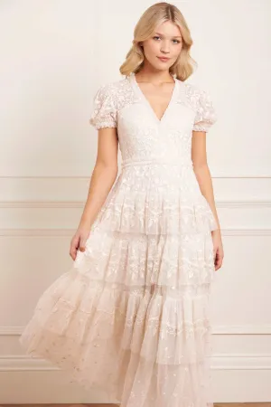 TearResistantFabric Layered Lace Ankle Gown