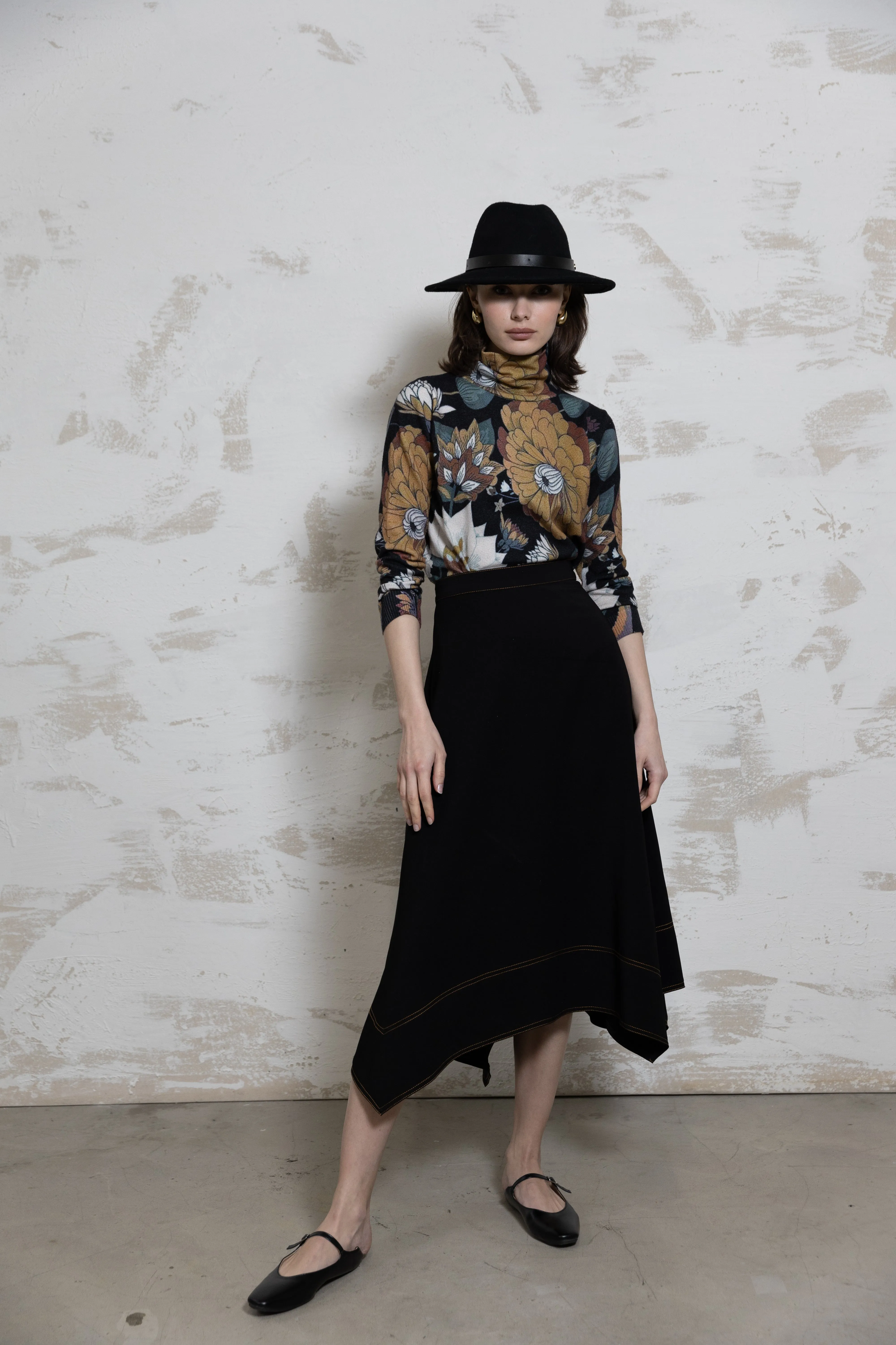 Elastic hem Detachable Detail Astra Skirt
