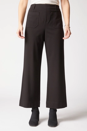 FlexibleRibbing High Neckline Habitat Luxe Ponte Flood Pant in Black