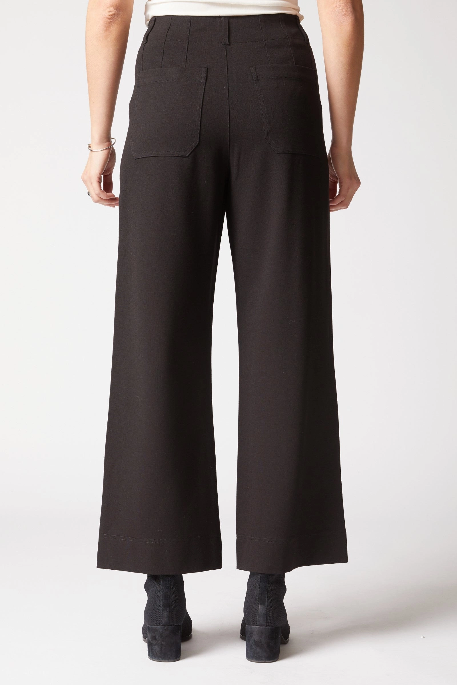 FlatlockSeams Habitat Luxe Ponte Flood Pant in Black
