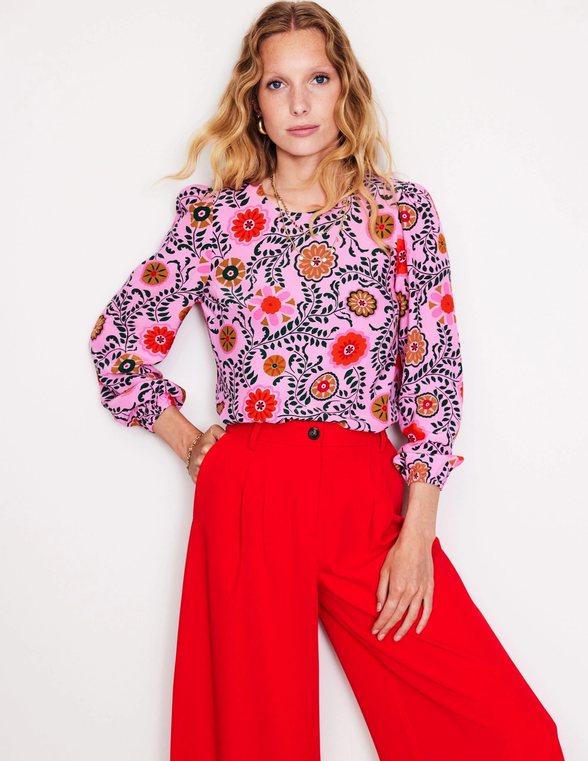 Easy Printed Top-Vintage Mauve, Meadow Vine Sustainable Waterproofing DurableBlend
