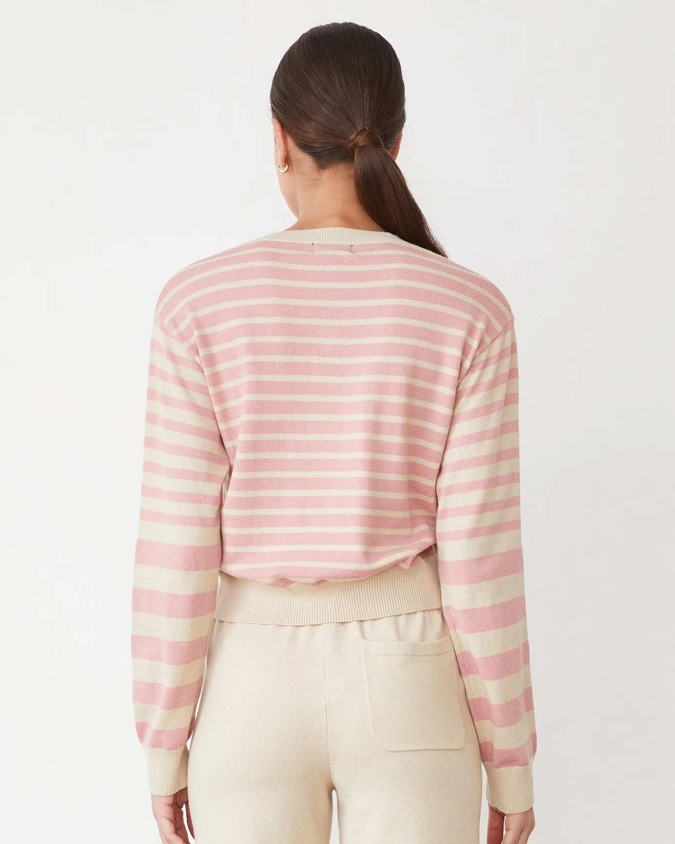 Lightknit Stripe V Neck Basic Tank Anti Odor Treatment