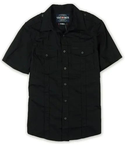 Ecko Unltd. Mens Ss Solid Poplin Button Up Shirt