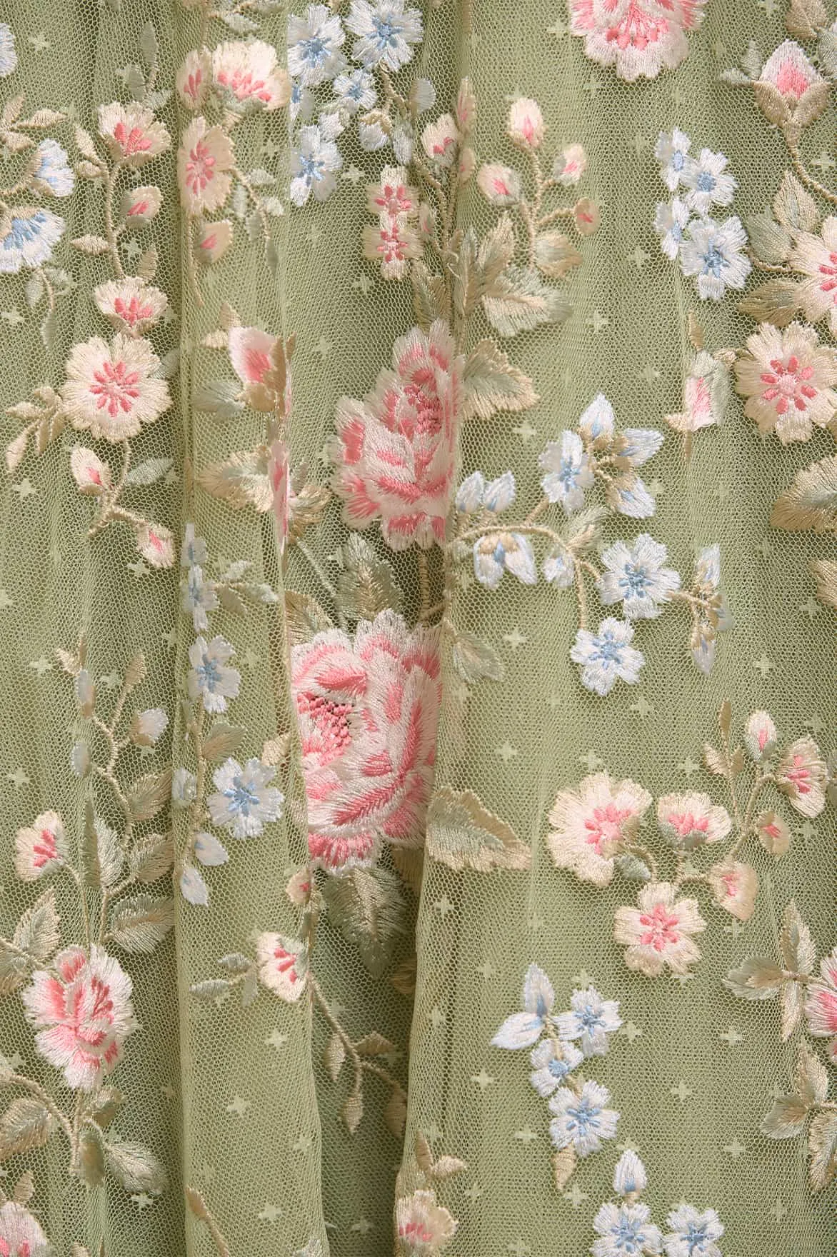 Antoinettes Floral Round Neck Ankle Gown Layer Light Lightweight Piece