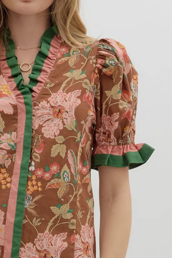 Reinforced Hem Juliet Floral Ruffle Top