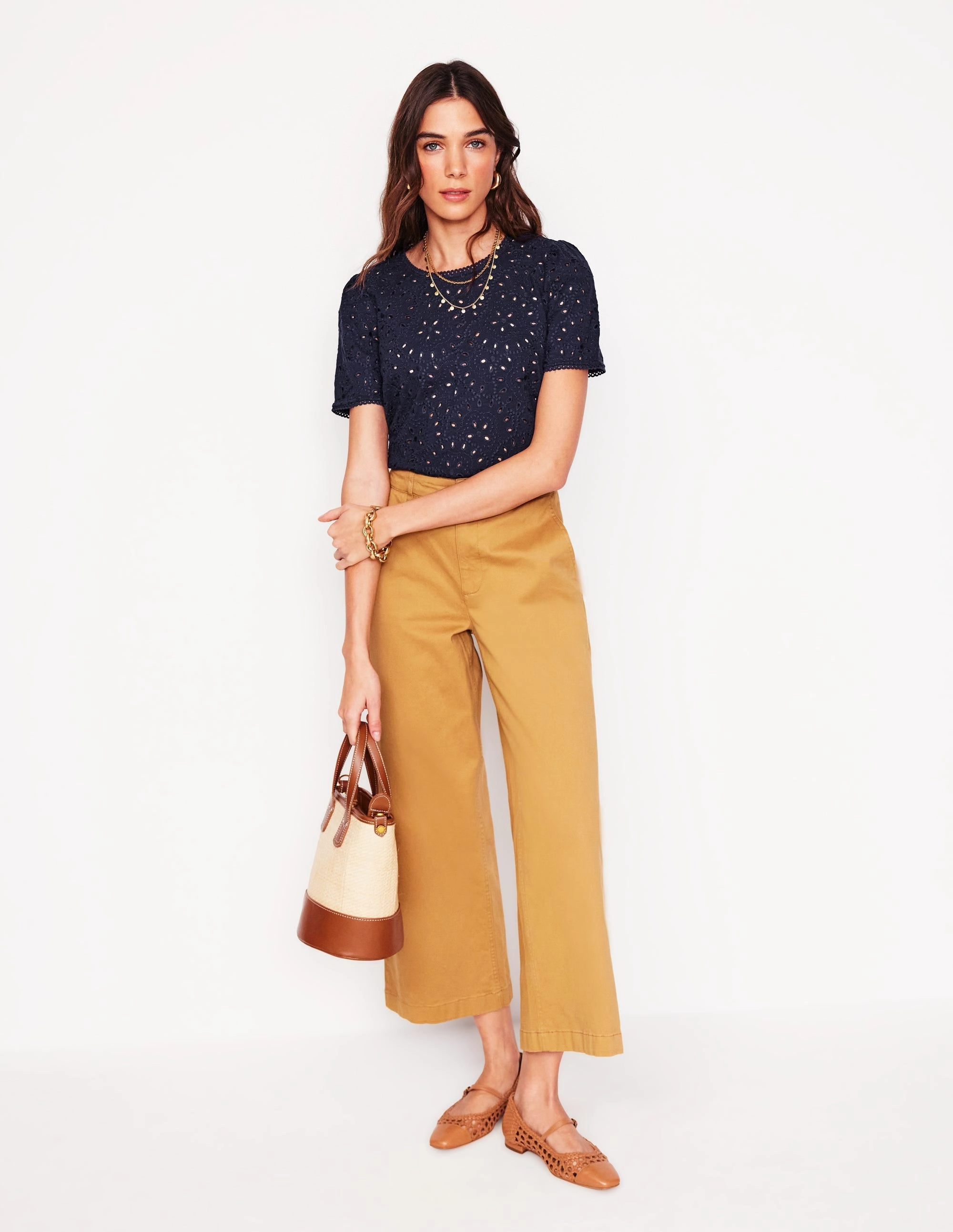 AllDay Comfort Edi Embroidered Top-Navy