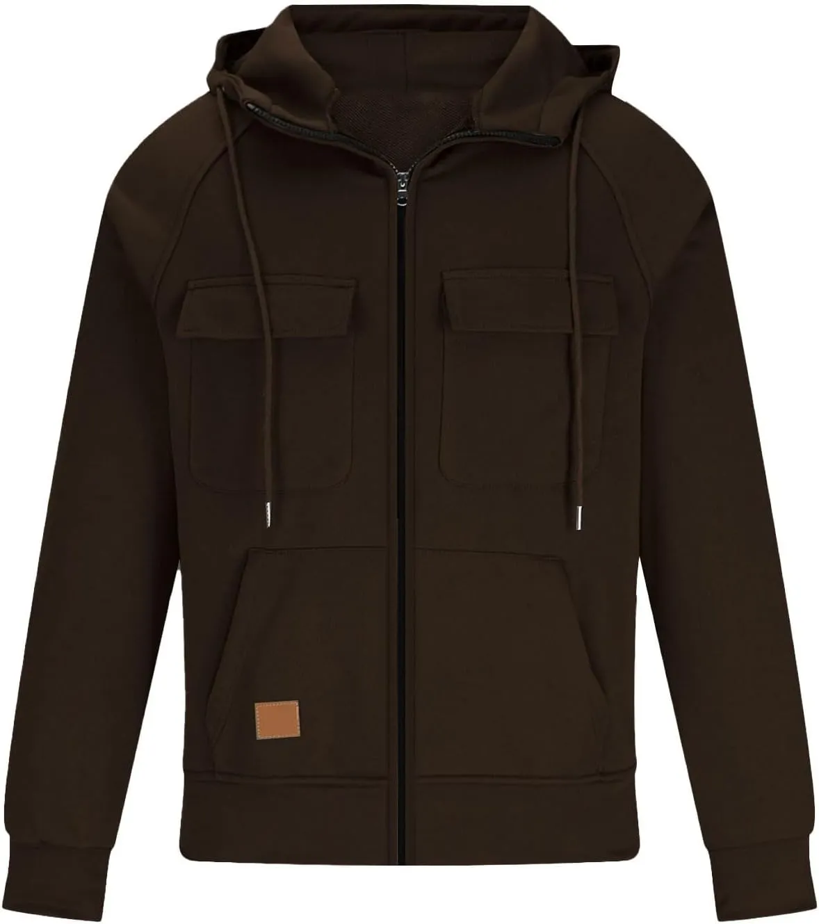 Eduavar Lightweight Hoodies for Men Zip Up Hoodies for Men Pullover Vintage Casual Zip Up Solid Hoodies Coats with Pockets