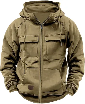 Eduavar Lightweight Hoodies for Men Zip Up Hoodies for Men Pullover Vintage Casual Zip Up Solid Hoodies Coats with Pockets