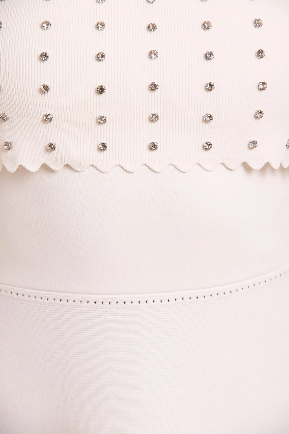 Grass Soft Embellished Bardot Knit Gown