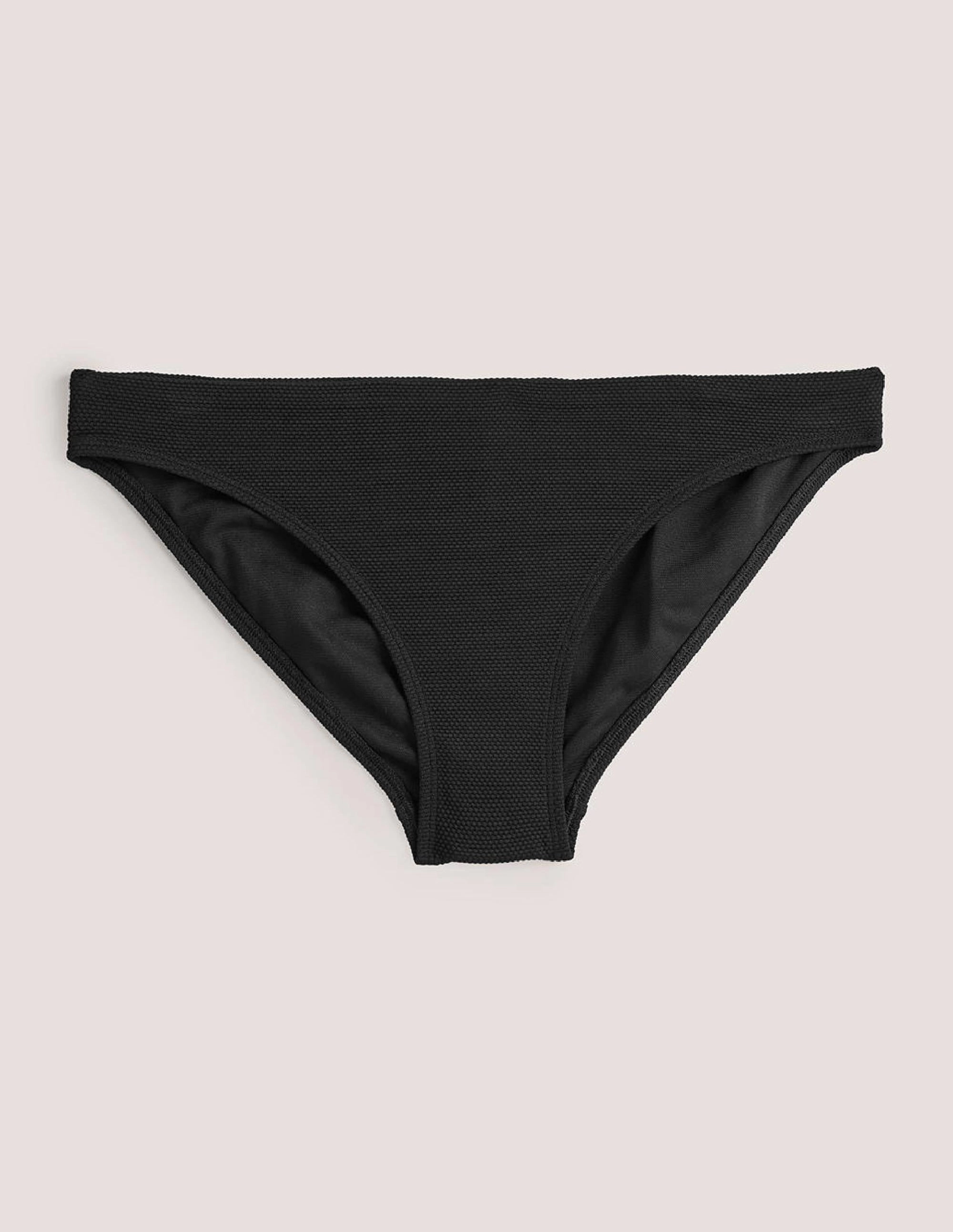 Arezzo Texture Bikini Bottoms-Black Texture Eco Friendly Textile Sun-Protection