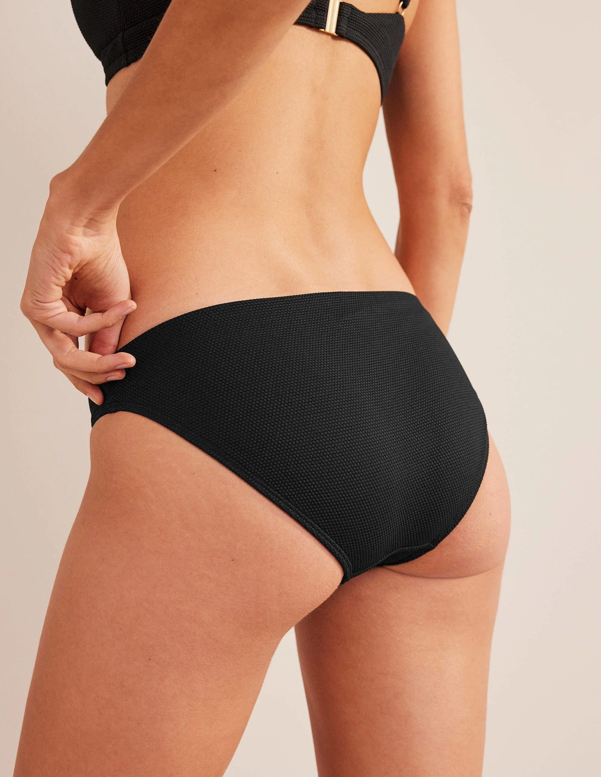 Arezzo Texture Bikini Bottoms-Black Texture Eco friendly materials Non slip grip