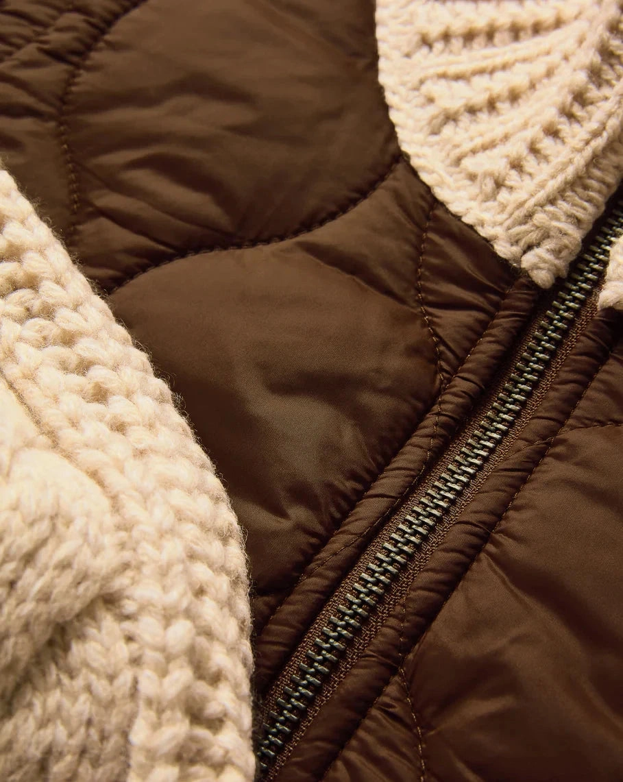 Warm Weather Wear Weather Ready Patra Mixed Media Jacket Mocha/Heathered Sand