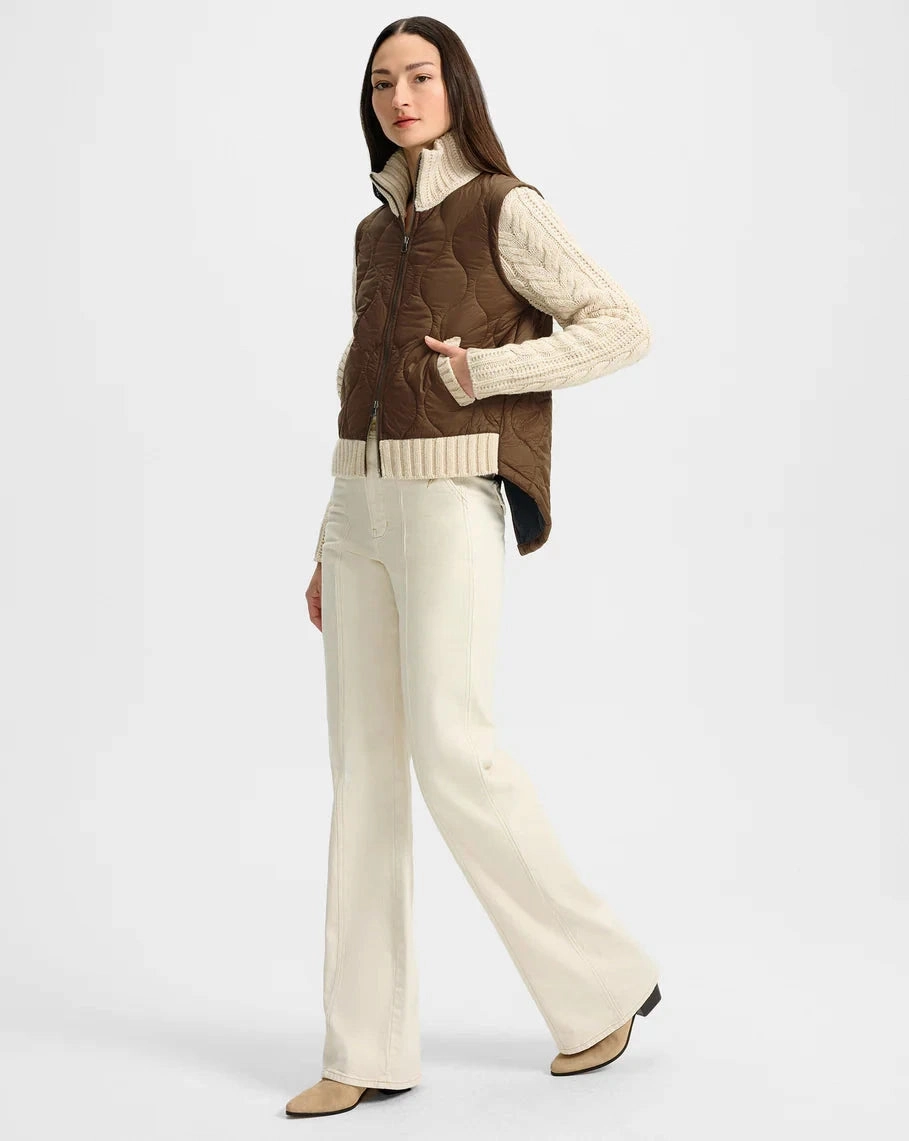 AntiPilling Surface Finish Patra Mixed Media Jacket Mocha/Heathered Sand