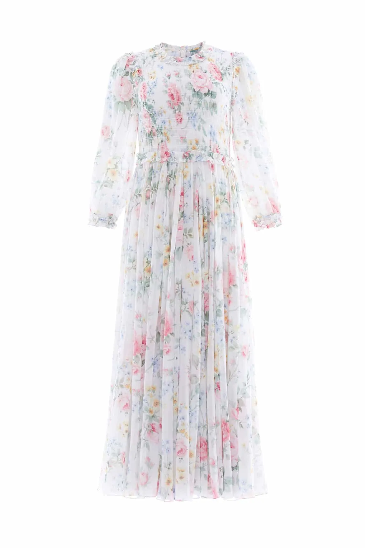 Pompadour Garden Chiffon Smocked Ballerina Dress Summer Ready Light Soft