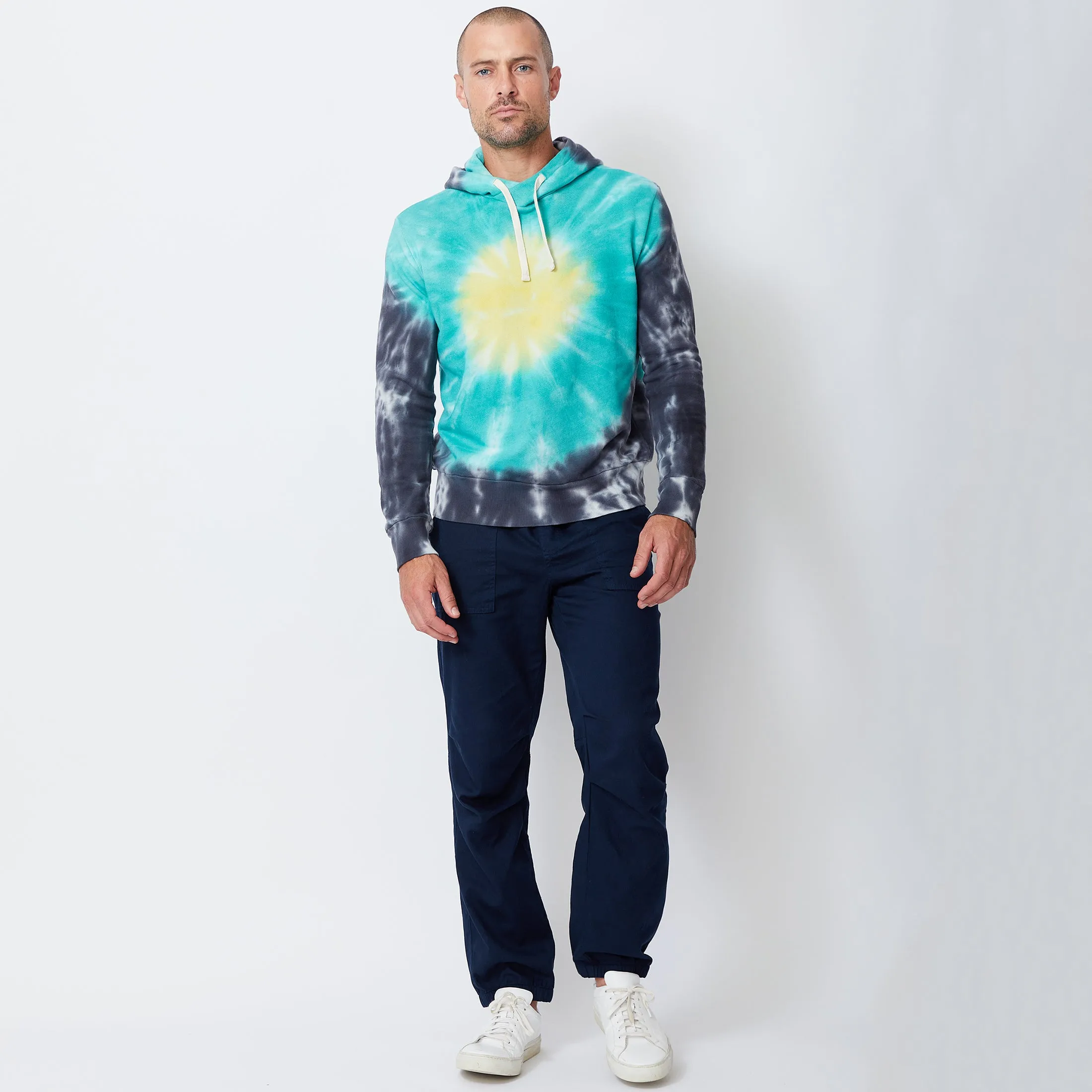 Sunburst Tie Dye Pullover Hoody Quick Release Fastener CrossBackDesign