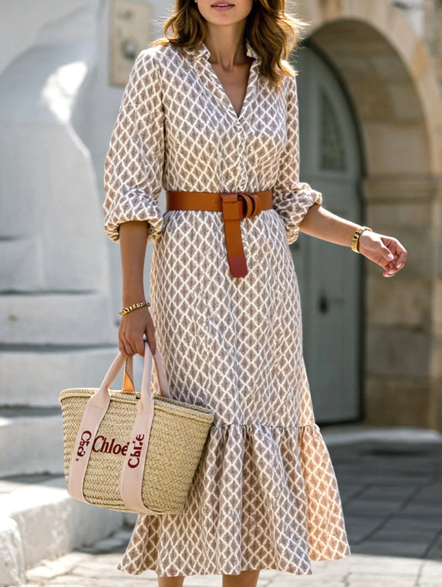Outdoor Swimwear Mold Resistant Material Women??s Patterned Button Down Long Dress | Casual Chic Maxi Shirt Dress