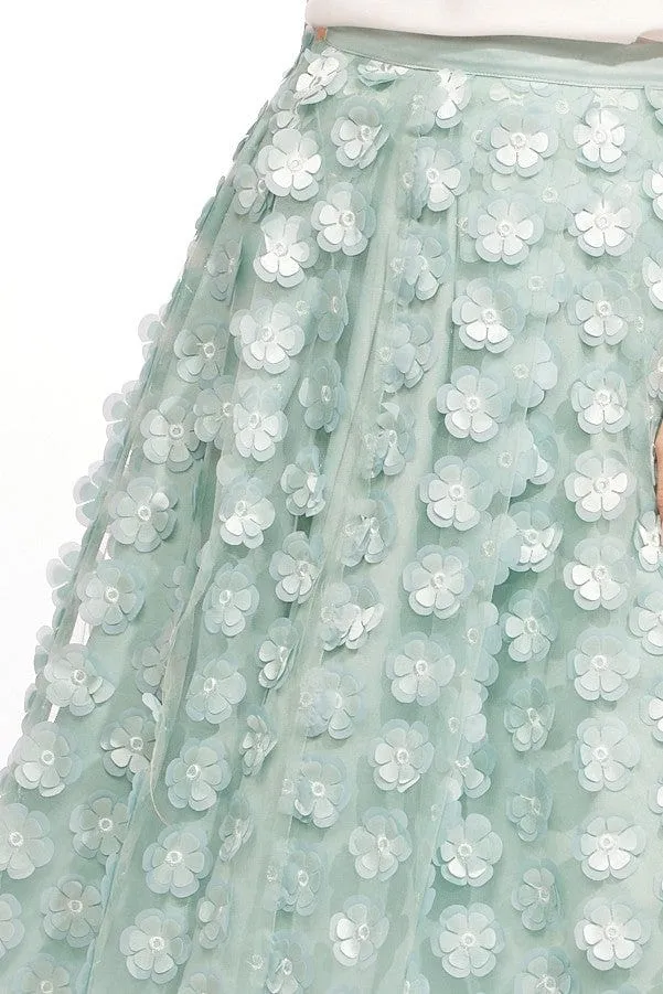 Chiara Skirt - Seafoam flared silhouette Wedding guest