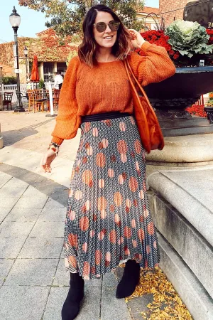 Ingrid Pleated Skirt -  Congo Dot Refined Sophistication Style Moment