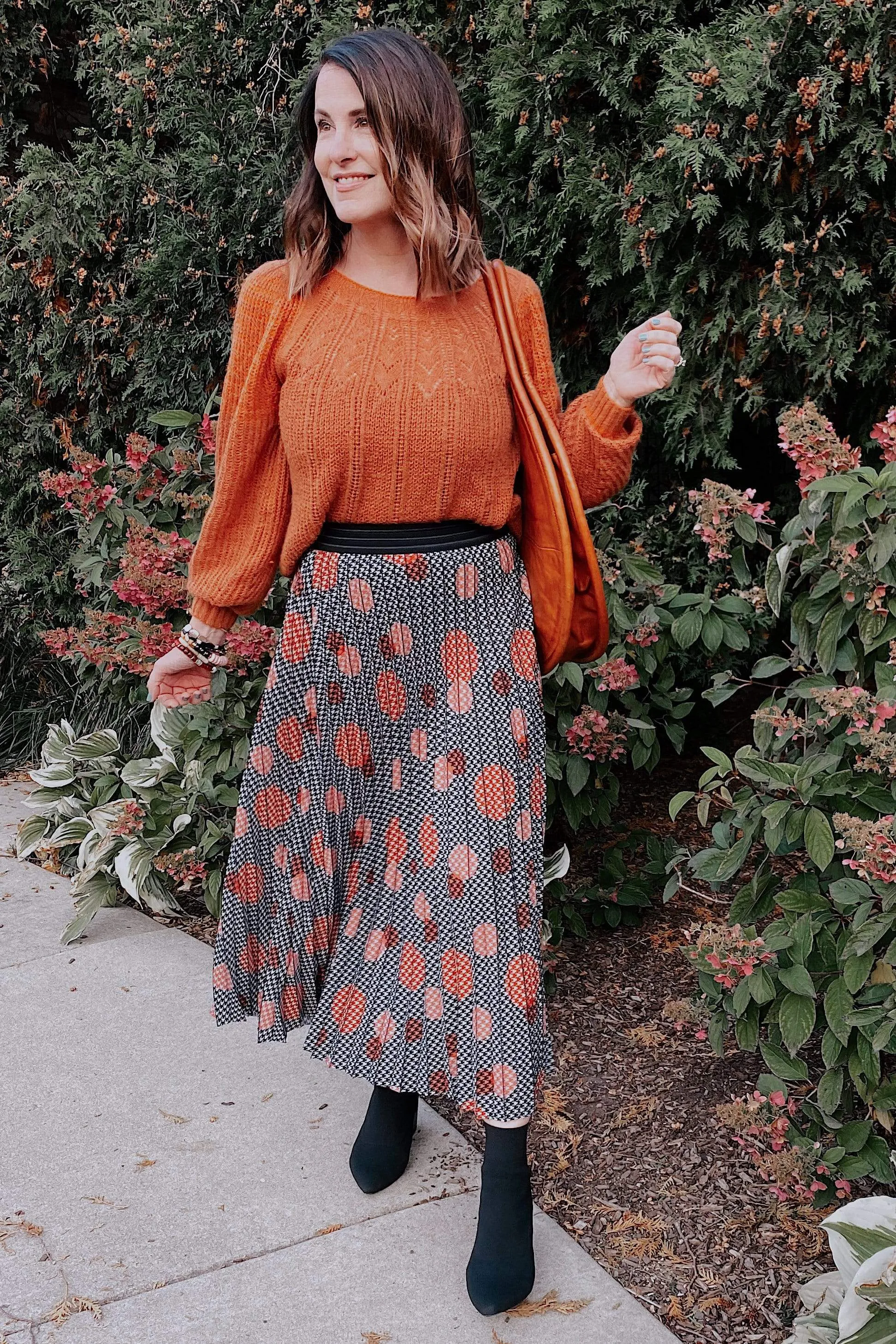 Ingrid Pleated Skirt -  Congo Dot Easy Combo Red Carpet Look