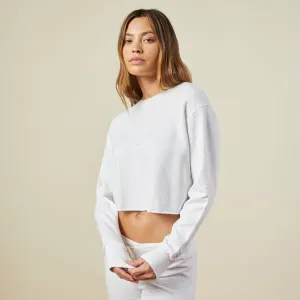 Dew Tone Cropped Boyfriend Sweatshirt