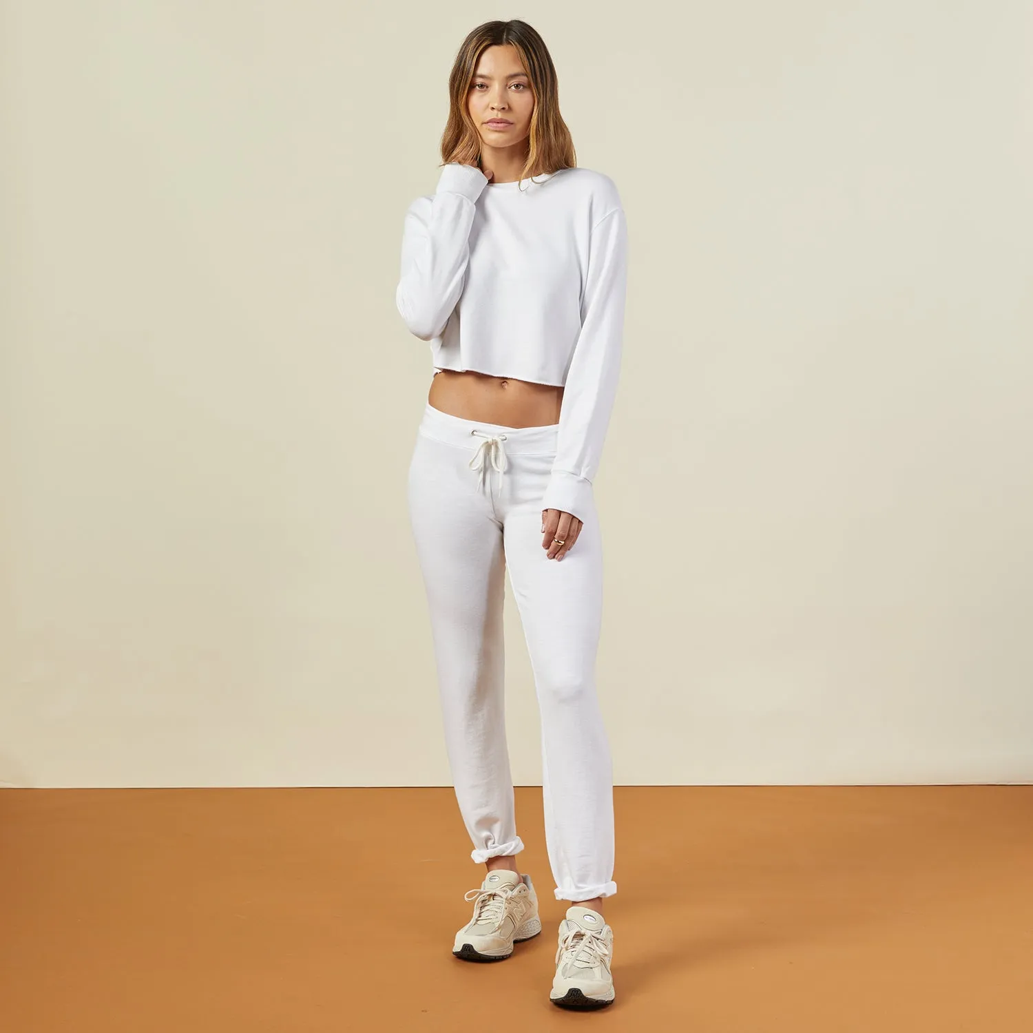 Cropped Boyfriend Sweatshirt Luxe Comfort Flattering Design