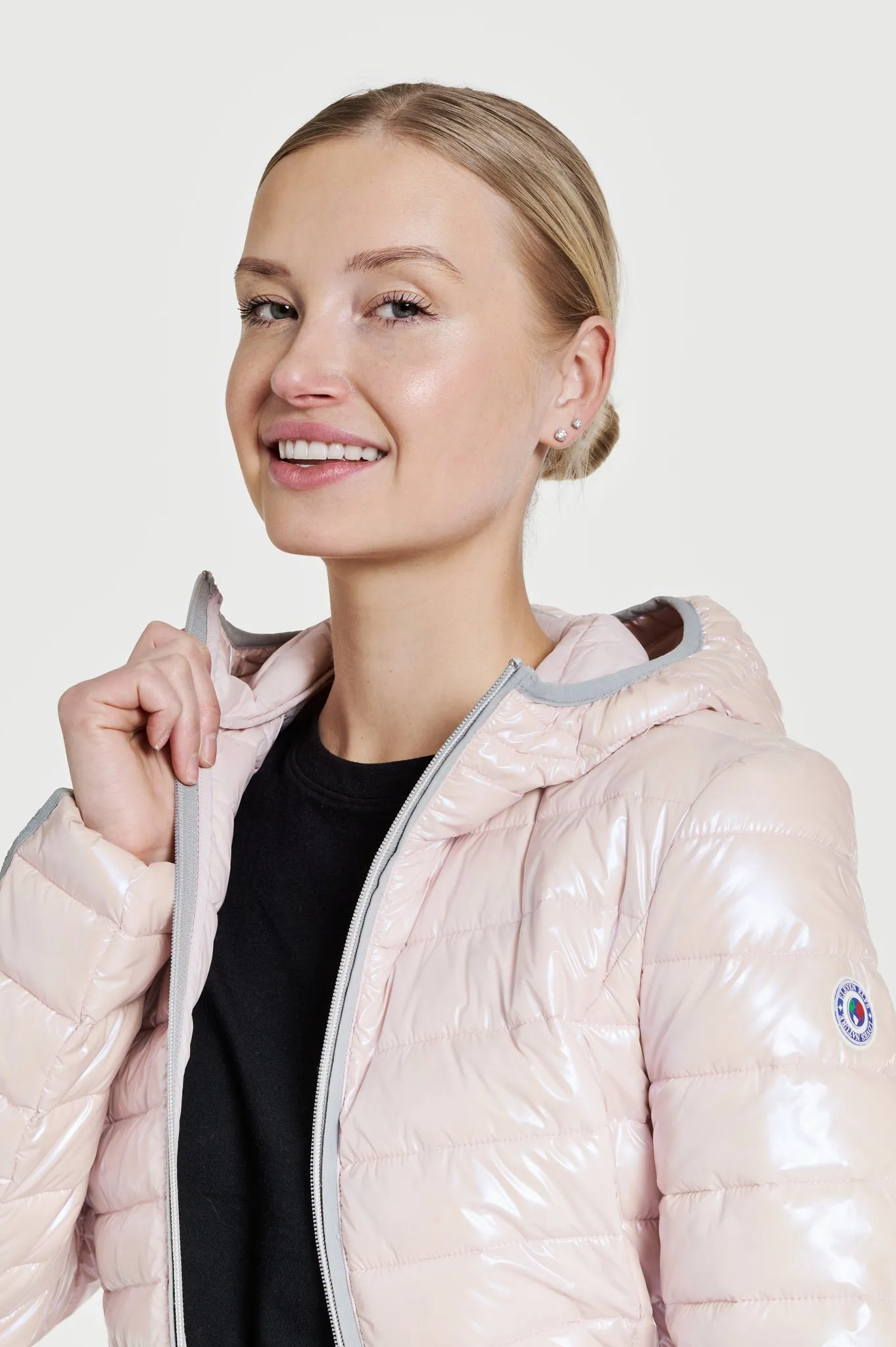 Elfy Vegan Down Short Jacket | Pearl Pink