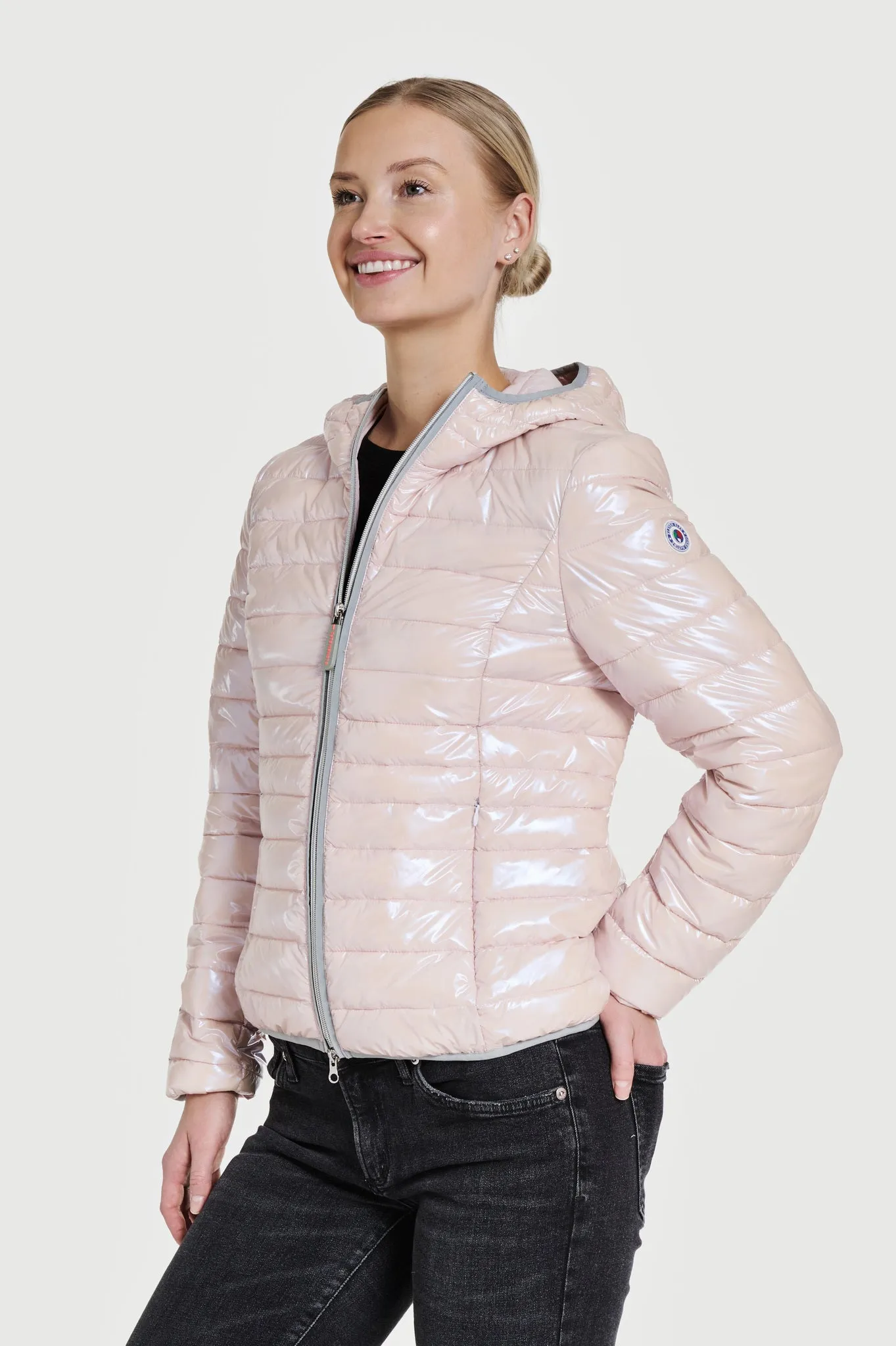 Elfy Vegan Down Short Jacket | Pearl Pink