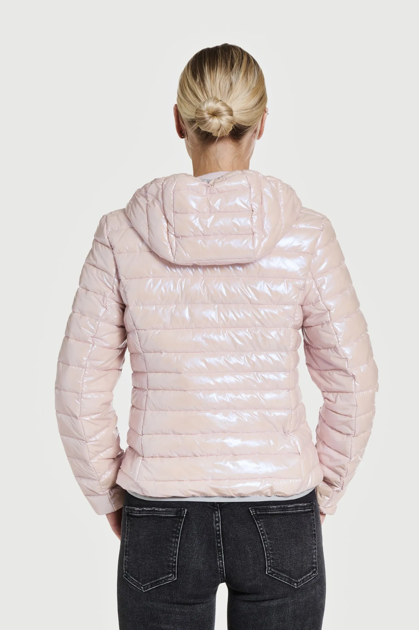 Elfy Vegan Down Short Jacket | Pearl Pink
