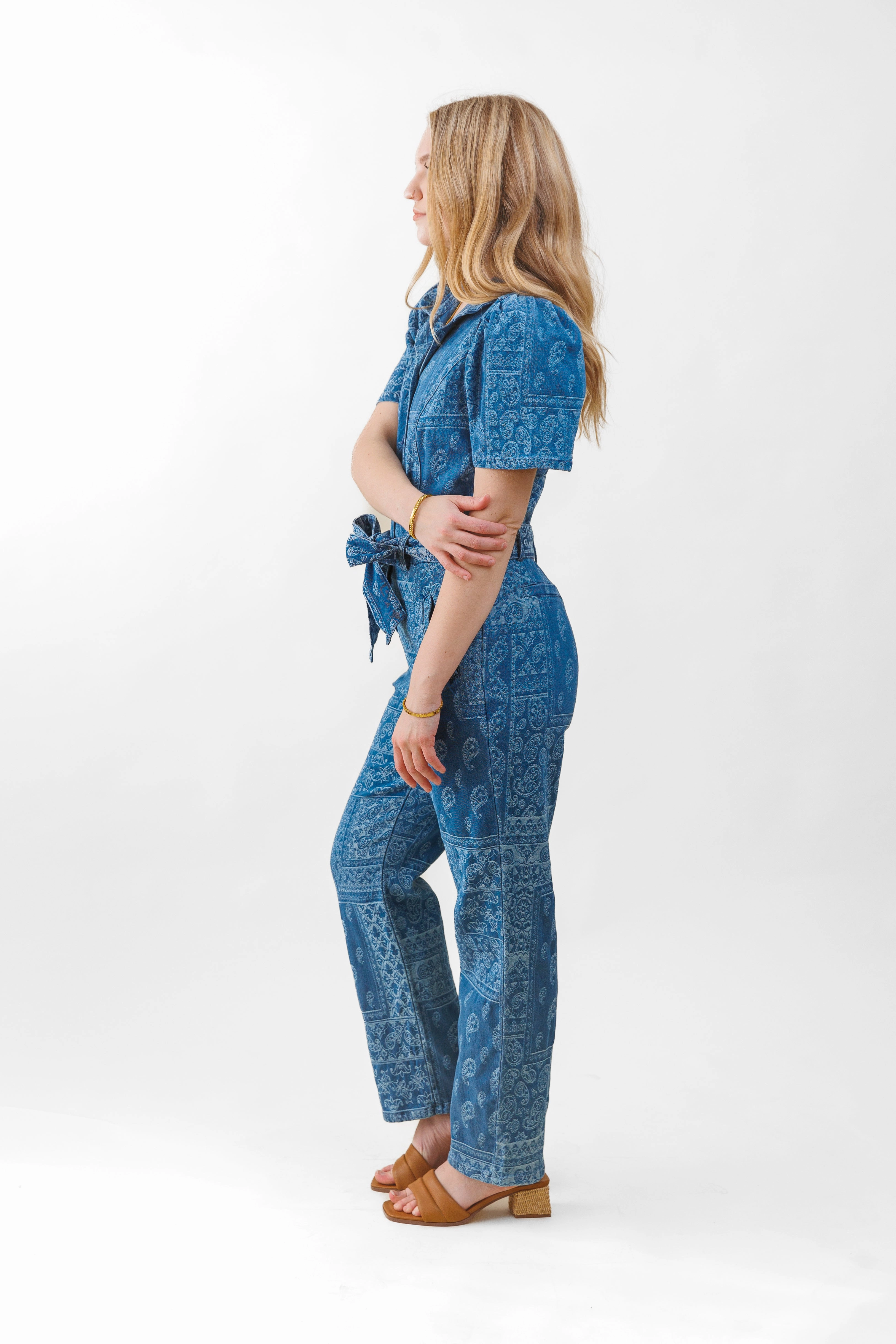 Night Club ELIZA DENIM JACQUARD JUMPSUIT