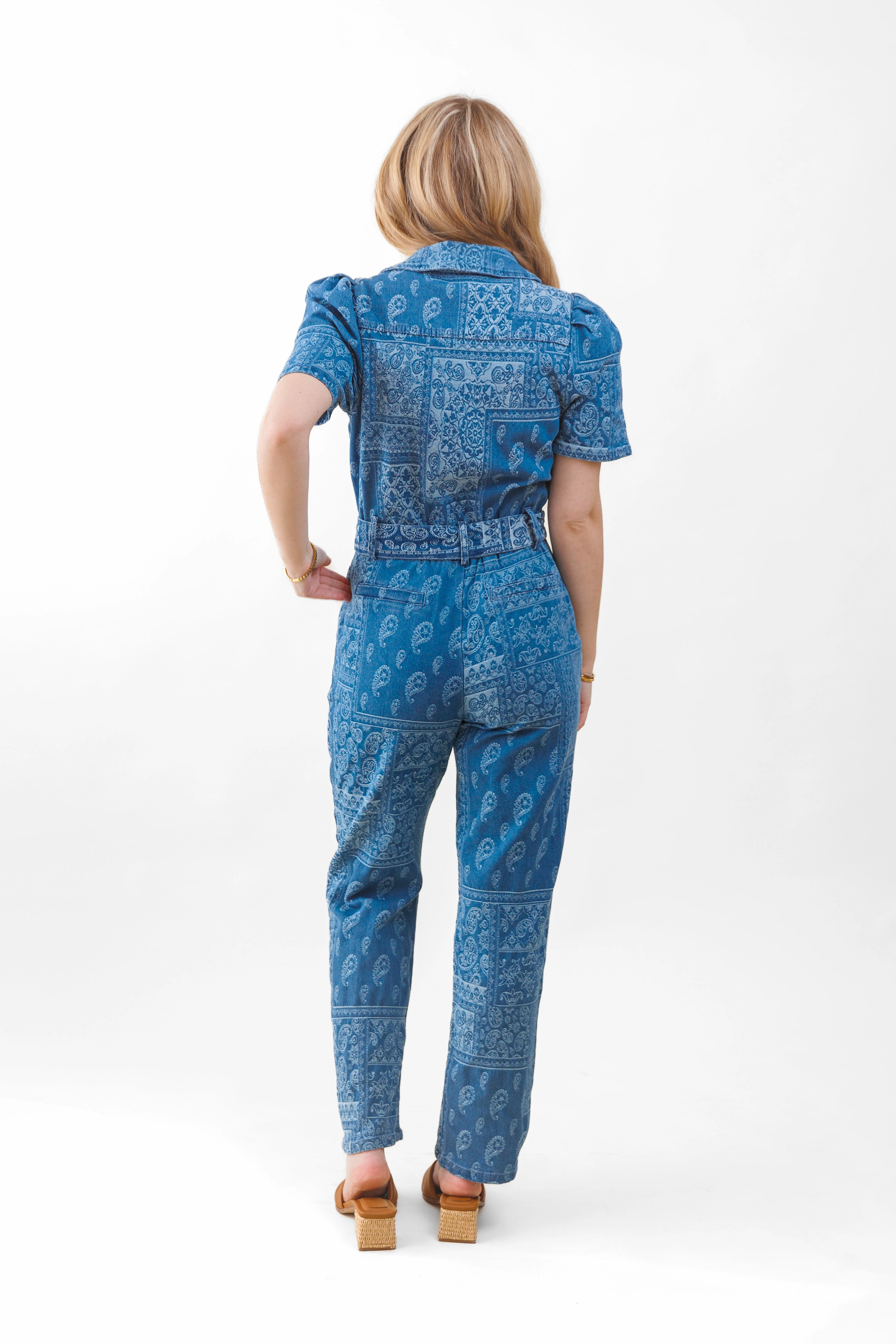 ELIZA DENIM JACQUARD JUMPSUIT Minimal Vacation