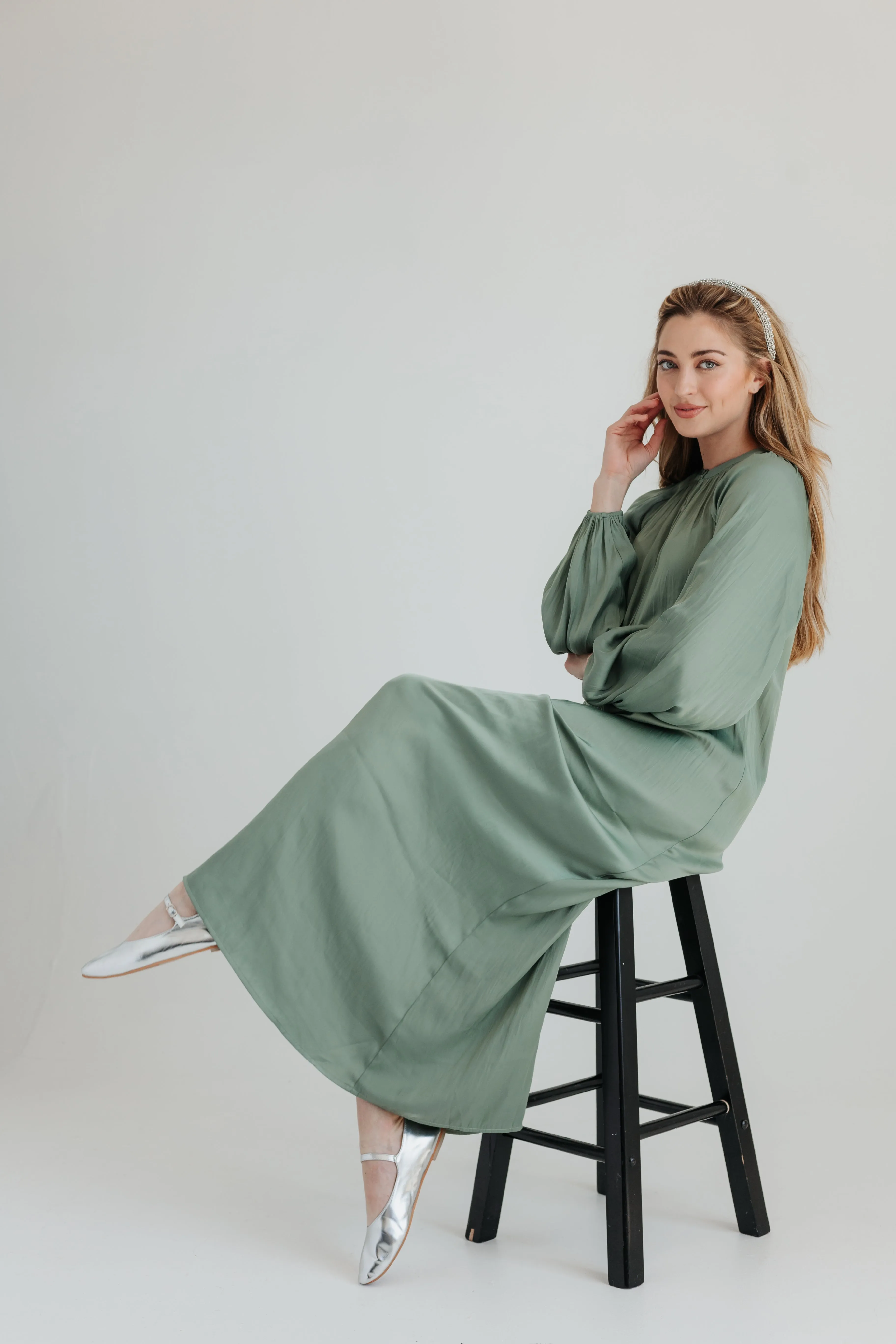 Ella Maxi Dress - Sage Spring Ready Natural Light
