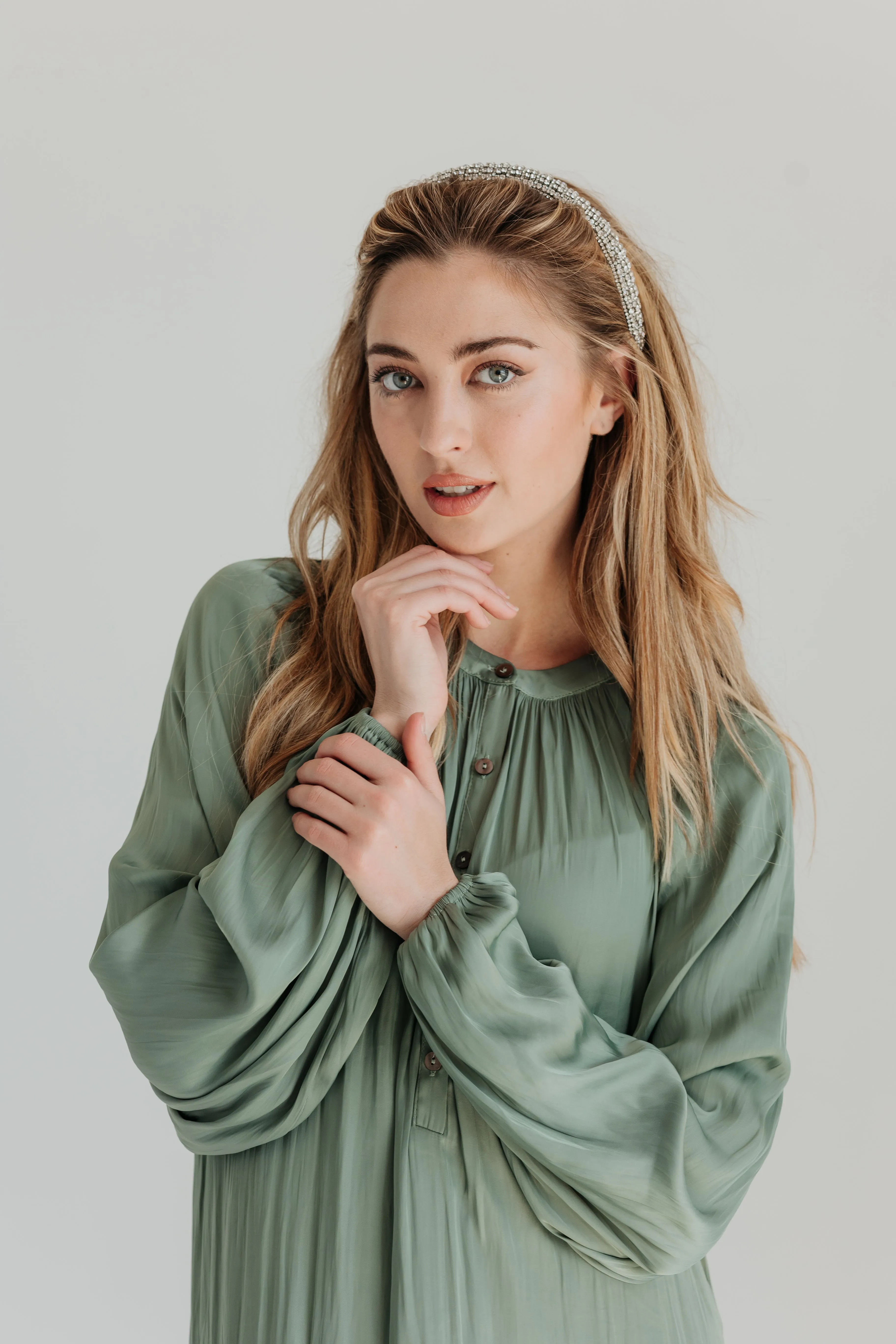 Ella Maxi Dress - Sage Stylish Waistband Design