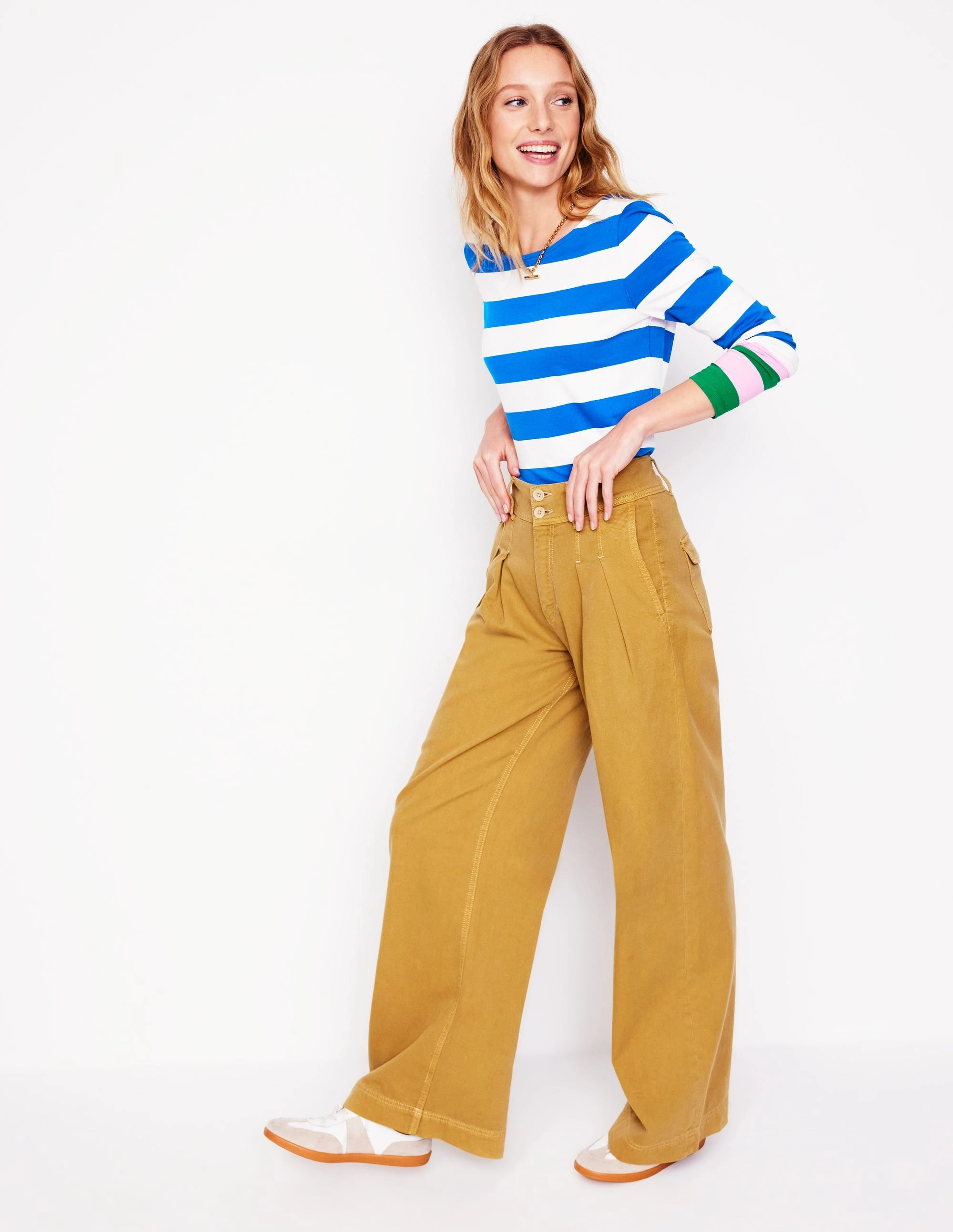 Ella Long Sleeve Breton-Gallery Blue, Emerald Cuff FrictionFreeNeckline FlexibleCuffs