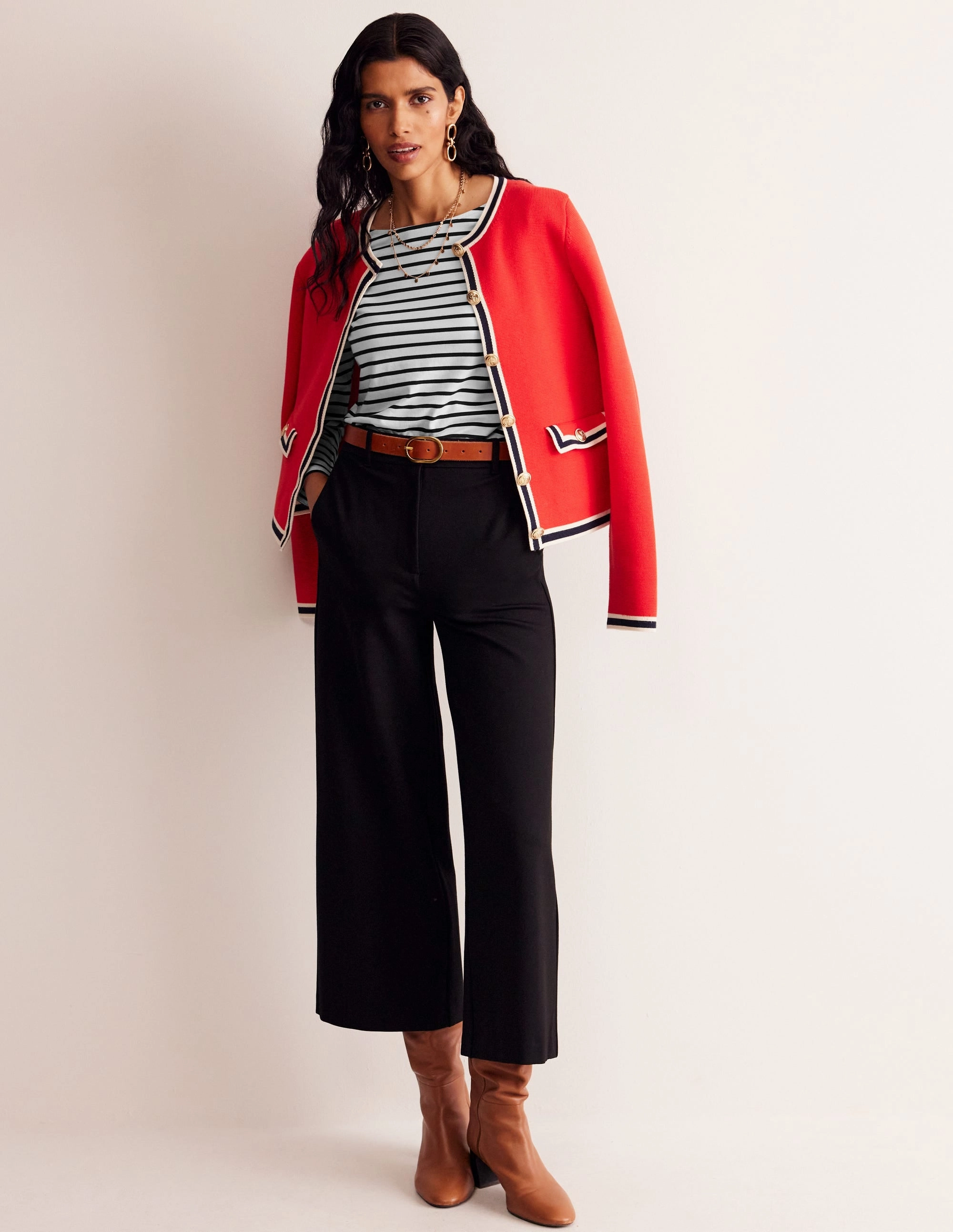 HypoallergenicFabric Ella Long Sleeve Breton-Ivory, Black