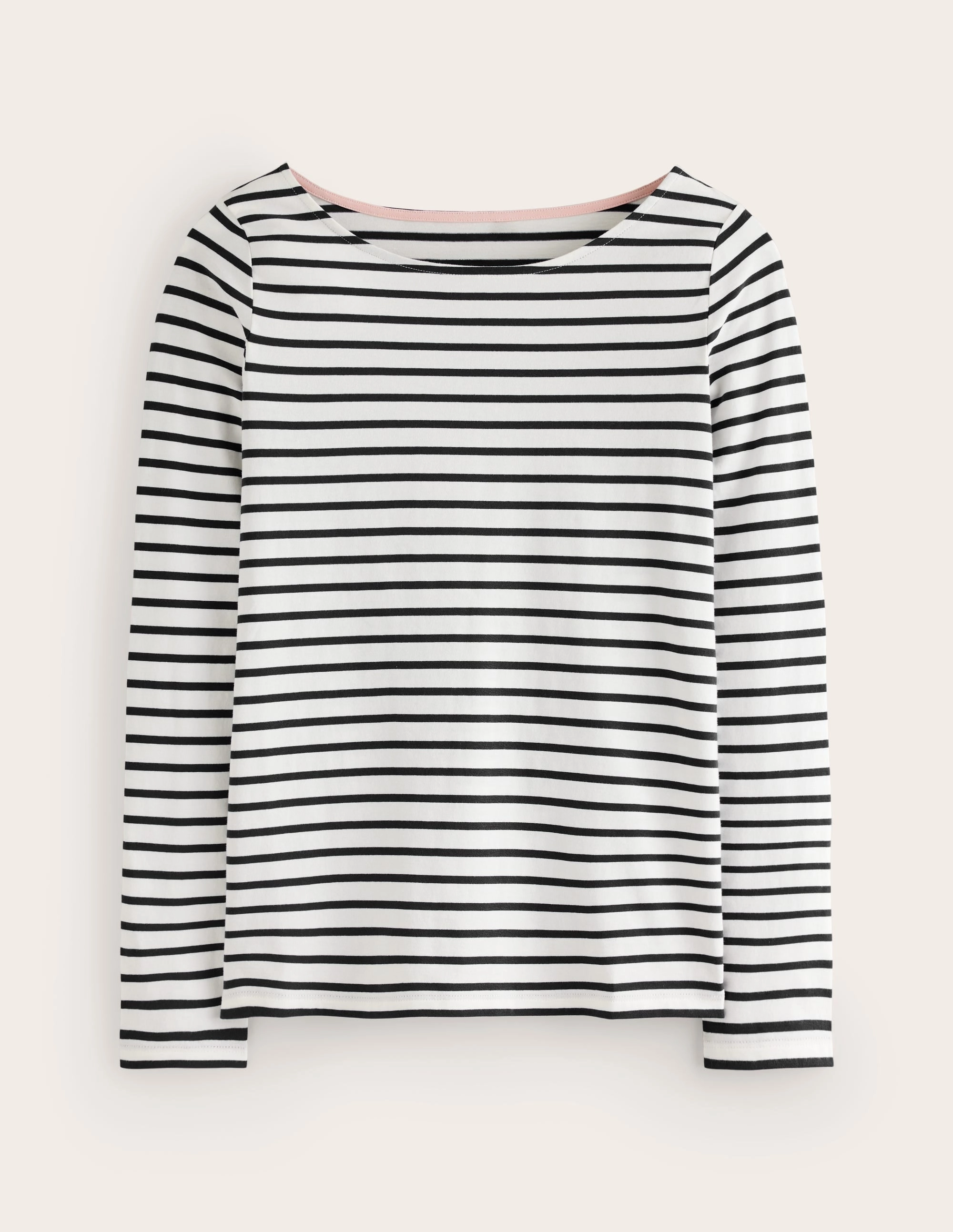 Ella Long Sleeve Breton-Ivory, Black Everyday Jacket EcoFriendlyTexture