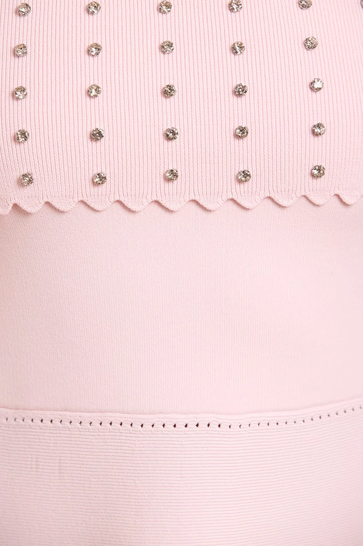 Embellished Bardot Knit Gown Modern Lines Clean Style