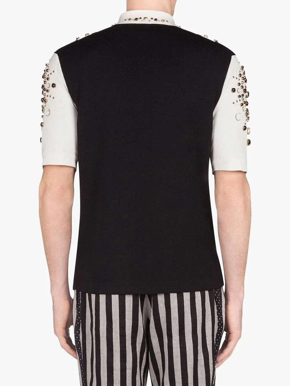 Embellished Striped Polo Shirt