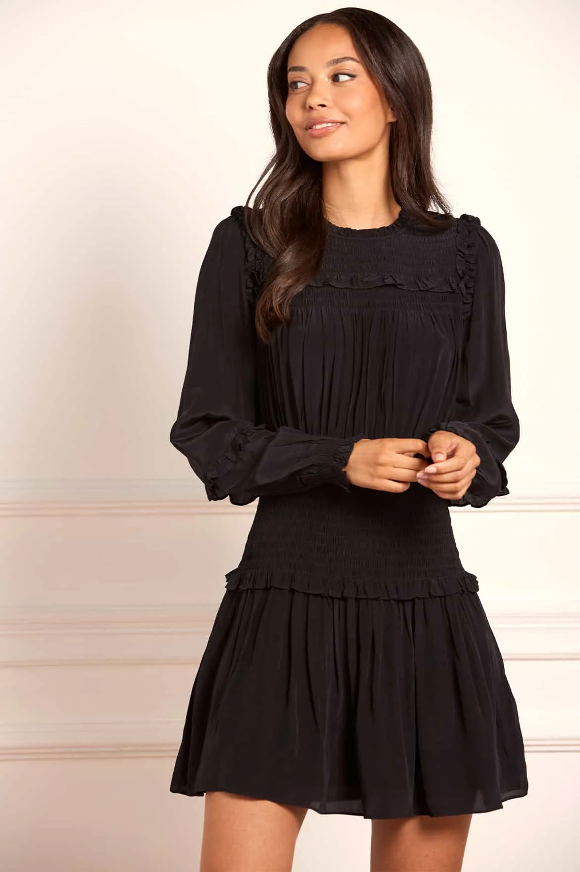 budget-friendly Emilia Crepe Micro Mini Dress